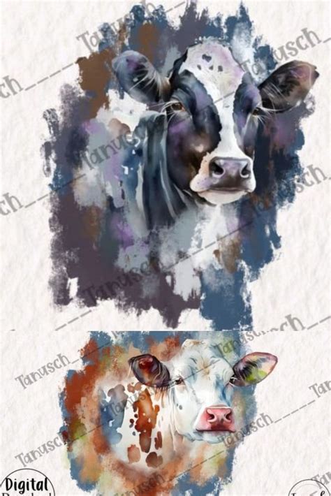 Watercolor Cow Clipart Part Graphic By Tanuscharts Creative Fabrica