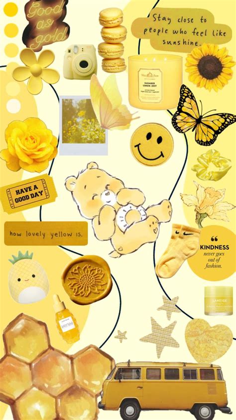 Yellow Carebears Sunbear Aesthetic Wallpaper In Care