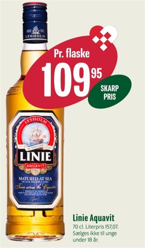 Linie aquavit snaps tilbud hos Min Købmand