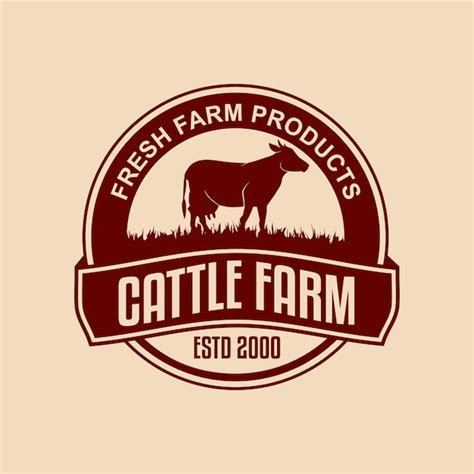 Premium Vector Cattle Farm Logo Emblem Design Suitable For A Cow Farm Logo