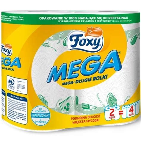 Ręcznik Foxy Mega Papierowy Kuchenny 2 rolki 13855115628 Allegro pl