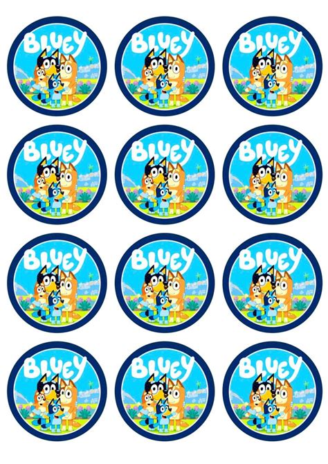 Bluey Cake Toppers Stickers Png Y Banderines Gratis En