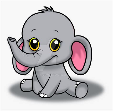 Nursery Drawing Baby Elephant - Elephant Cute Animals Cartoon, HD Png ...