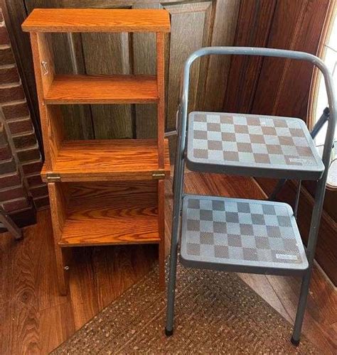 Wooden Seat Stepstool Cosco Step Stool A Step Ladder Sherwood Auctions