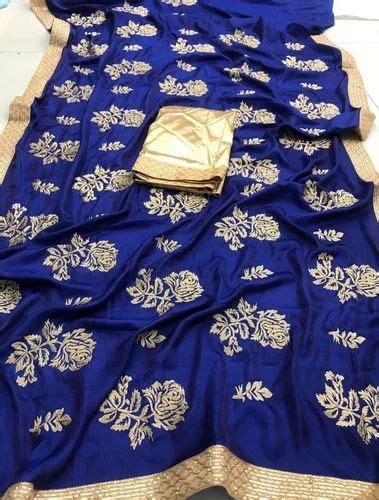 Amazing Barfi Silk Embroidered Design Work With Rich Border Saree