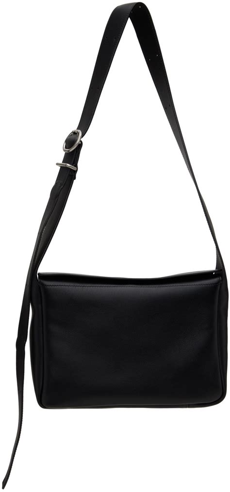 Jil Sander Black Flap Messenger Small Bag Jil Sander