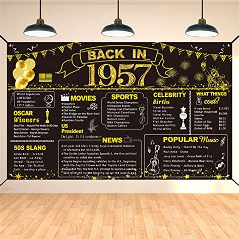 Darunaxy Th Birthday Black Gold Party Decoration Back In Banner