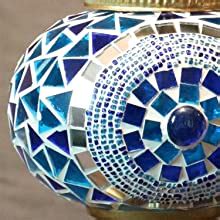 COMMODA Stunning Handmade Moon Shape Turkish Moroccan Mosaic Glass