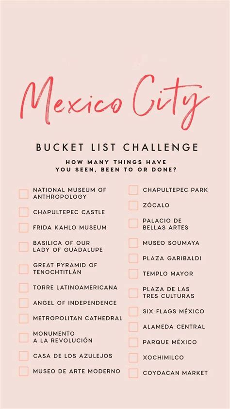 Top Things To Do In Mexico Mexico Bucket List Instagram Story