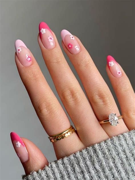 Pink French Tip Nails 45 Stylish Designs And Ideas Unhas Bonitas Unhas Redondas Unhas