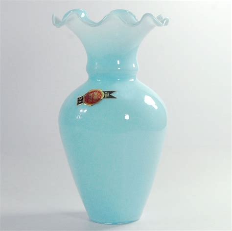 Italian Blue Opaline Glass Vase Florence Italy 1970s For Sale At Pamono