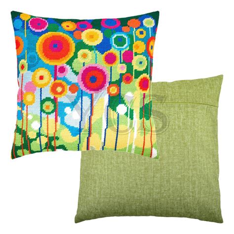 DIY Needlepoint Tapestry Vintage Throw Pillow Cover DANDELIONS