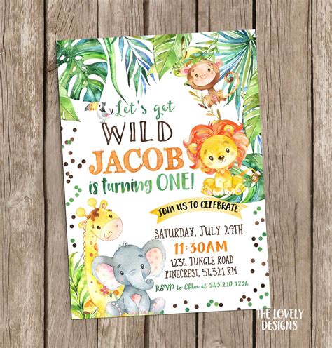 Jungle Invitation Safari Birthday InvitationSafari | Etsy | Праздник ...