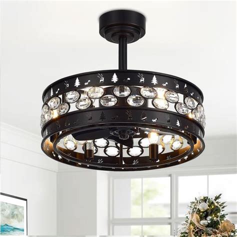 20-In Black Chandelier Caged Ceiling Fan with Light Remote(5-blade) - Bed Bath & Beyond - 38930050