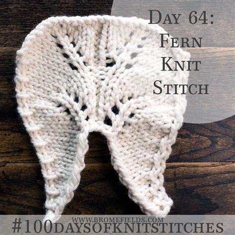 Fern Lace Knitting Stitch Pattern Brome Fields