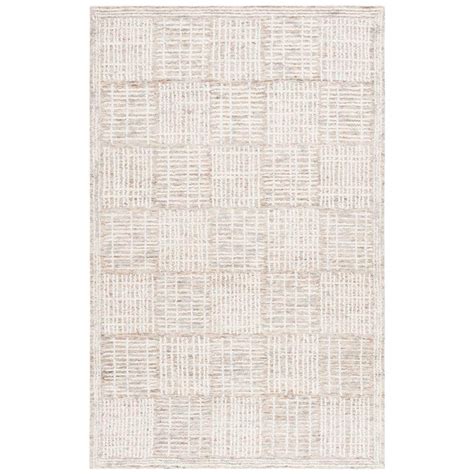 SAFAVIEH Abstract Brown Ivory 8 Ft X 10 Ft Checkered Unitone Area Rug