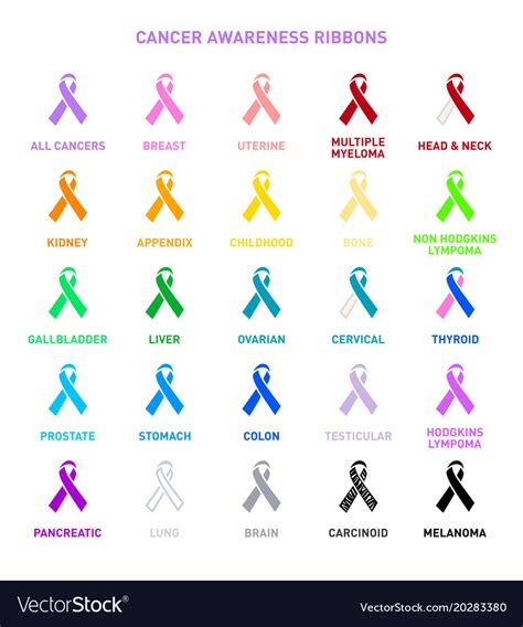 Cancer Awareness Ribbons Royalty Free Vector Image