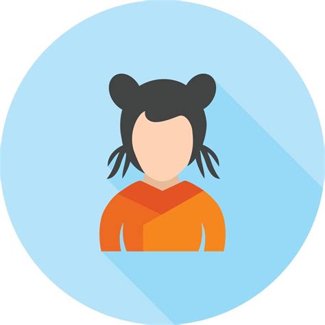 Asian Girl Flat Long Shadow Icon 11265845 Vector Art At Vecteezy