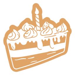 Stück Kuchen Mit Einer Kerze Darauf PNG Und SVG Design Für T Shirts