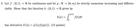 Solved 3 Let F [0 1] → R Be Continuous And Let G R