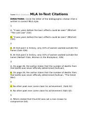 Mastering MLA Citations In Text And Book Citations Practice Course Hero