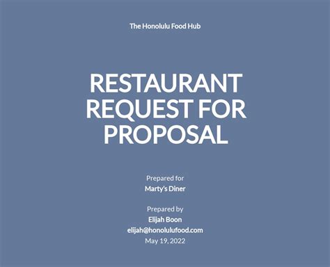 Restaurant Proposal Template