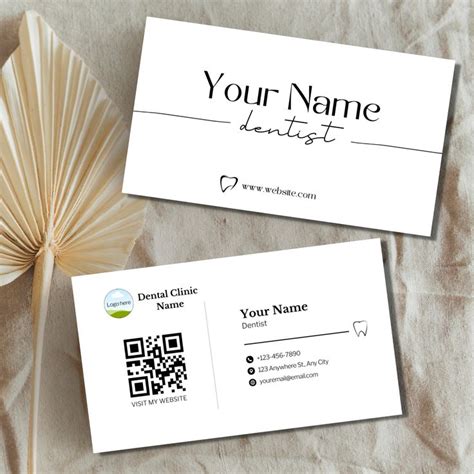 Editable And Printable Dental Business Card Template QR Code Etsy In