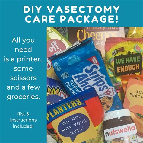 Digital Vasectomy Care Package DIY Funny Vasectomy Food Drink Gift