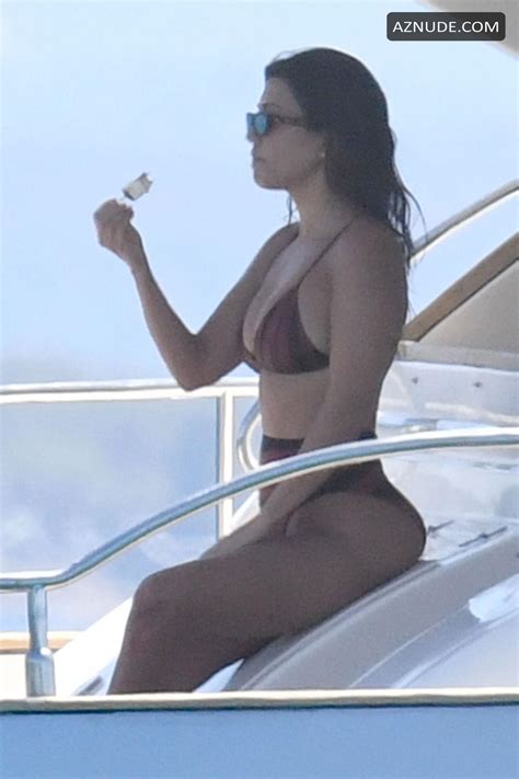 Kourtney Kardashian Wearing A Two Piece Bikini While Enjoying Her Vacation In Sardinia Aznude