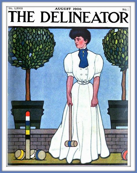 August Cover The Delineator Croquet In The Summer