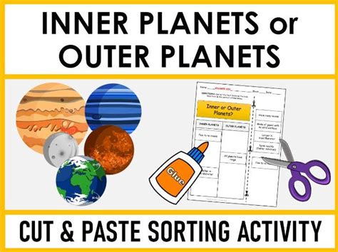 Inner Planets Or Outer Planets Cut And Paste Sorting Activity