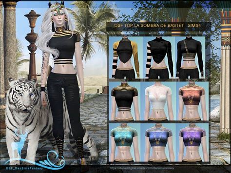 Sims 4 CC S Shirt Female DSF TOP LA SOMBRA DE BASTET Modern Shirt