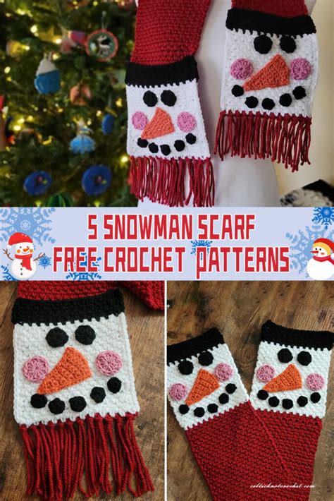 5 Snowman Scarf Crochet Patterns Free