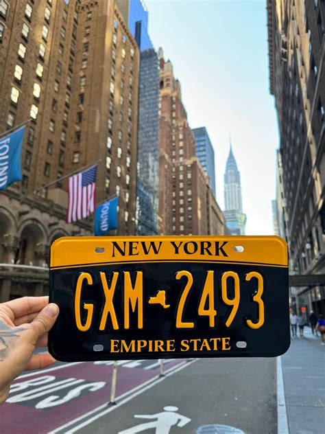 Nyc New York Black Yellow Plate Vinyl Wrap Custom License Plate Diy Kit ...