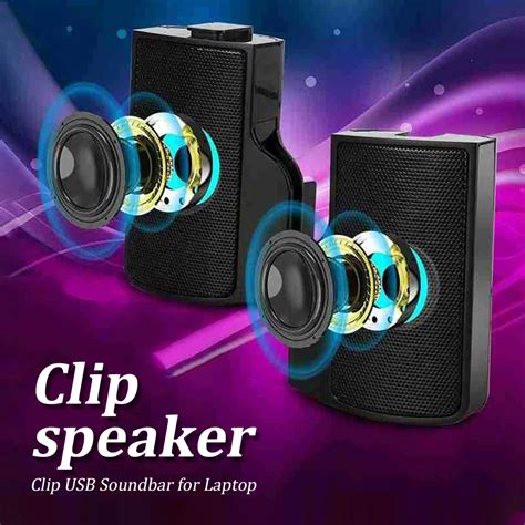 Electronic Clip On Speakers Usb Powered Mini Wired Computer Speaker