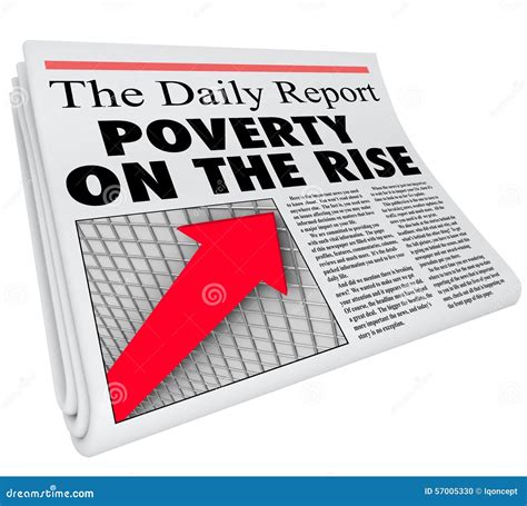 Poverty on the Rise Newspaper Headline Poor Conditions Increase Stock