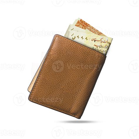 3d Rendering Of Pakistani Rupee Notes Popping Out Of A Brown Leather Mens Wallet Pakistani