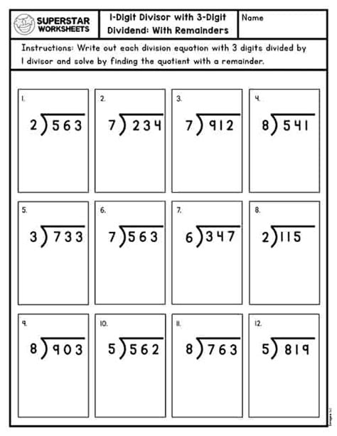 Four Digit Long Division Worksheet Twinkl Resources Usa Worksheets Library