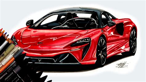 Realistic Car Drawing Mclaren Artura Time Lapse Drawing Ideas