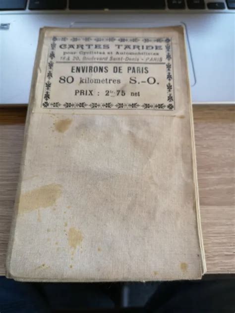 ANCIENNE CARTE ROUTIÈRE Taride toilée Environs de Paris 80 kilomètres