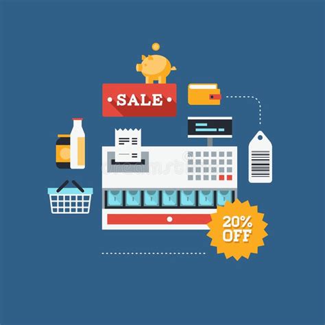 Compras Y L Nea Al Por Menor Iconos Del Futuro Ilustraci N Del Vector