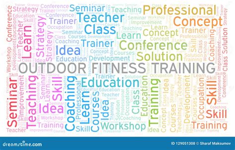 Outdoor Fitness Training Word Cloud Stock Illustration Illustration