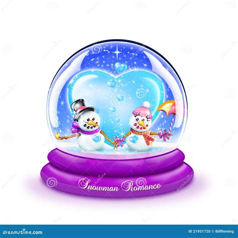 Globo Romance Da Neve Do Boneco De Neve Ilustra O Stock Ilustra O