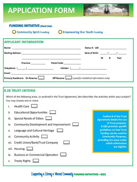 Fillable Online Strong Vibrant Community Application Package Fax