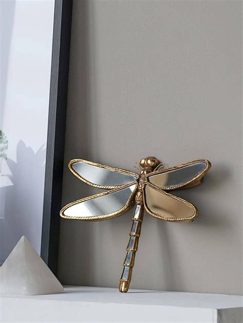 1 Stks Dragonfly Design Muur Opknoping Vintage Spiegel Opknoping