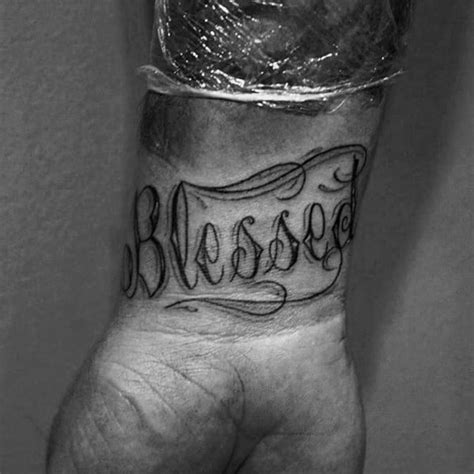 60 Blessed Tattoos For Men - Biblical Lettering Design Ideas