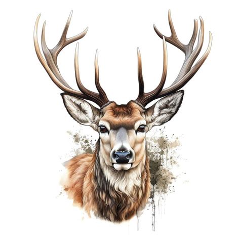 Premium Photo A Majestic Deer In A Realistic Art Style Surrounded By