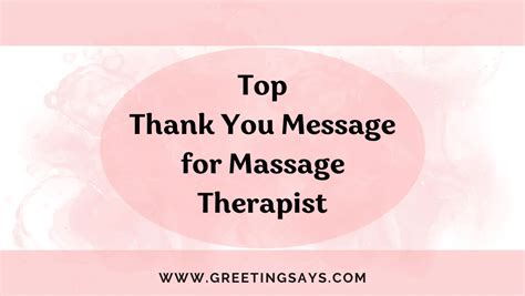 Top Thank You Message For Massage Therapist Greeting Says