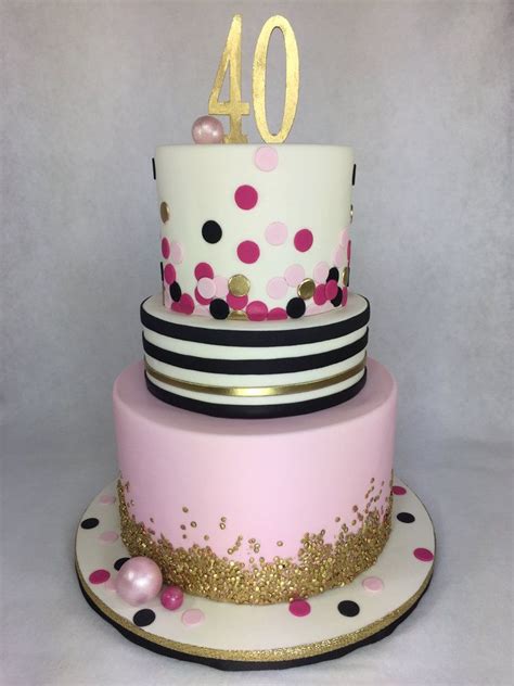 Kate Spade Inspired 40th Birthday Cake By Pearland Houston Cakes 40th