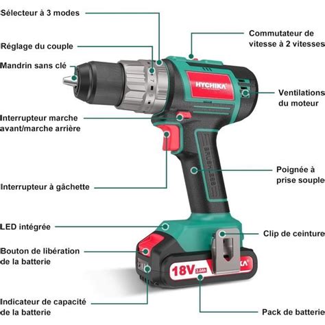 Perceuse Visseuse Sans Fil Nm Hychika V Professional Perceuse